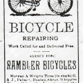 Amos Woodward s bicycle repairing ad   Ca 1881